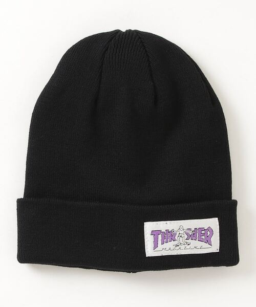 THRASHER（スラッシャー）の「THRASHER/スラッシャー キッズ ビーニー ニット帽 21TH-N01K（ニットキャップ/ビーニー・キッズ・ブラック/ベージュ/オレンジ・FREE）」の2枚目の写真