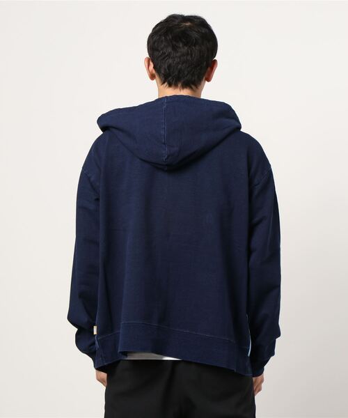 grn(ジーアールエヌ)の「3TAGZIPPARKA ポケット切替3タグワイドジップパーカー ベイメン裏毛/インディゴ裏毛(パーカー・メンズ・インディゴブルー/ヘザーグレー/ブラック・L/M)」の4枚目の写真