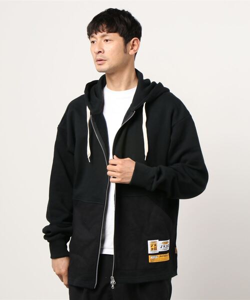 grn(ジーアールエヌ)の「3TAGZIPPARKA ポケット切替3タグワイドジップパーカー ベイメン裏毛/インディゴ裏毛(パーカー・メンズ・インディゴブルー/ヘザーグレー/ブラック・L/M)」の11枚目の写真