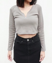 リブZIPショートロンT