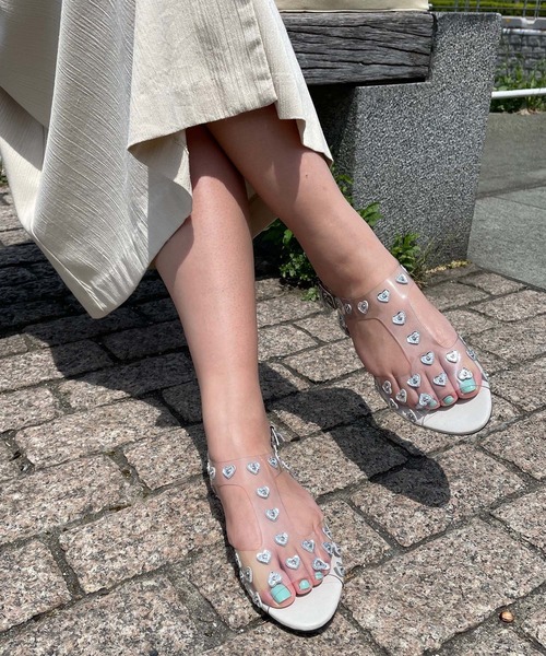 F-TROUPE（エフトゥループ）の「F-TROUPE HEART SANDAL DY42（サンダル・レディース・ホワイト/ピンク/シルバー/ゴールド・40/38/39/36/37）」の3枚目の写真