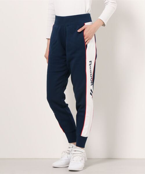 Reebok（リーボック）の「クラシックス リニア フリース パンツ / Classics Linear Fleece Pants（スウェットパンツ・レディース・ネイビー/ライトグレー・X-LARGE/MEDIUM/SMALL/LARGE）」の11枚目の写真