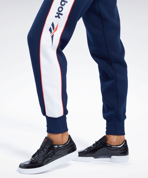 Reebok（リーボック）の「クラシックス リニア フリース パンツ / Classics Linear Fleece Pants（スウェットパンツ・レディース・ネイビー/ライトグレー・X-LARGE/MEDIUM/SMALL/LARGE）」の7枚目の写真