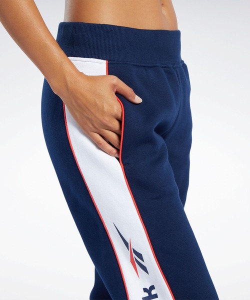 Reebok（リーボック）の「クラシックス リニア フリース パンツ / Classics Linear Fleece Pants（スウェットパンツ・レディース・ネイビー/ライトグレー・X-LARGE/MEDIUM/SMALL/LARGE）」の12枚目の写真