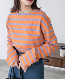 BONLECILL | ボーダー/パネルボーダー ボートネック プルオーバーロンT(Tシャツ/カットソー)