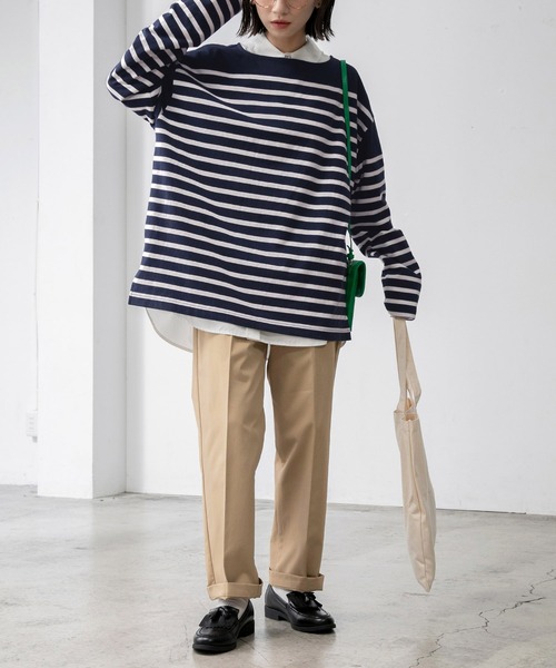 [日本製]パネルボーダーボートネックカットソー URBAN RESEARCH DOORS（アーバンリサーチドアーズ）の「パネル