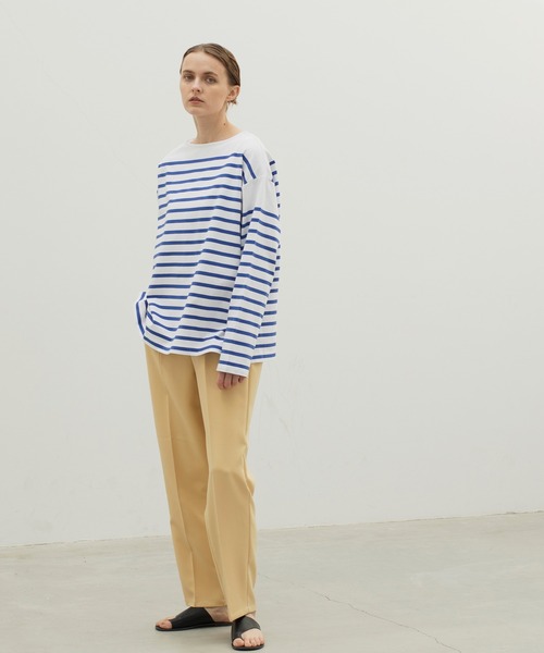 BONLECILL（ボンルシール）の「ボーダー/パネルボーダー ボートネック プルオーバーロンT（Tシャツ/カットソー・レディース・ホワイト×ブルー/ホワイト×ブラック/ホワイト系その他/ブラウン系その他/ベージュ系その他/オレンジ系その他/ブラック系その他/グリーン系その他/グリーン系その他2/ピンク系その他2/オレンジ系その他2/ピンク系その他/ブルー系その他/ミント/ネイビー系/レッド系その他/レッド系その他2/オレンジ系その他3・FREE）」の21枚目の写真