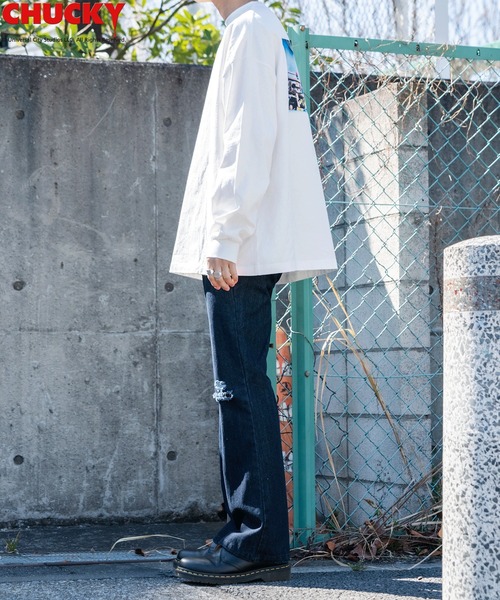 Adoon plain(アドーンプレーン)の「【Adoon plain】CHUCKY×Adoon plain コラボオーバーロンT(Tシャツ/カットソー・メンズ・ホワイト/その他/ライトホワイト/オフホワイト/ブラック/グレー/ライトグレー/チャコールグレー・MEDIUM/LARGE)」の21枚目の写真