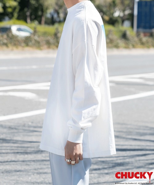 Adoon plain(アドーンプレーン)の「【Adoon plain】CHUCKY×Adoon plain コラボオーバーロンT(Tシャツ/カットソー・メンズ・ホワイト/その他/ライトホワイト/オフホワイト/ブラック/グレー/ライトグレー/チャコールグレー・MEDIUM/LARGE)」の15枚目の写真