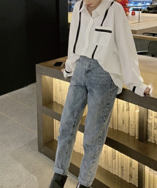 meJane（ミージェーン）の「配色ライン入りボリュームスリーブシャツブラウス【ZOZOTOWN限定】（シャツ/ブラウス・レディース・ホワイト/ブラック・FREE）」の17枚目の写真