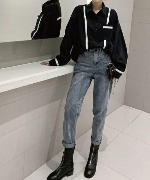 meJane（ミージェーン）の「配色ライン入りボリュームスリーブシャツブラウス【ZOZOTOWN限定】（シャツ/ブラウス・レディース・ホワイト/ブラック・FREE）」の14枚目の写真