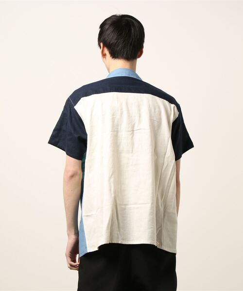 チャイハネ（チャイハネ）の「【チャイハネ】チェックパッチワークMEN'Sシャツ（シャツ/ブラウス・メンズ・ベージュ/ネイビー/カーキ・FREE）」の8枚目の写真