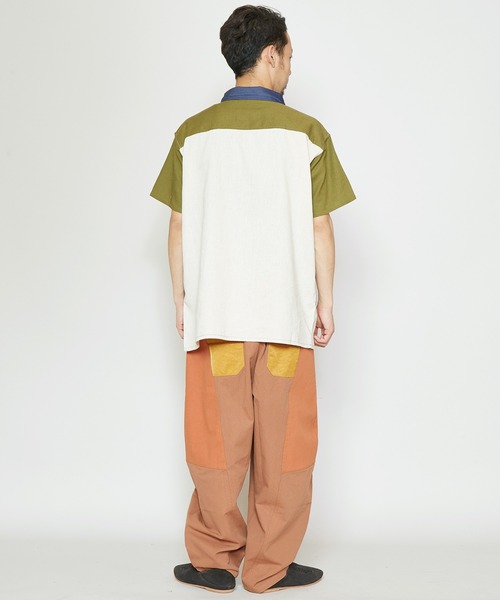 チャイハネ（チャイハネ）の「【チャイハネ】チェックパッチワークMEN'Sシャツ（シャツ/ブラウス・メンズ・ベージュ/ネイビー/カーキ・FREE）」の15枚目の写真