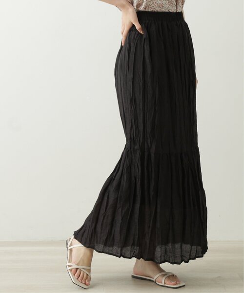 RAY CASSIN（レイカズン）の「シャイニークリンクルティアードスカート（スカート・レディース・ブラック/カーキ/キナリ・FREE）」の17枚目の写真