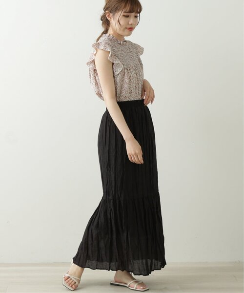 RAY CASSIN（レイカズン）の「シャイニークリンクルティアードスカート（スカート・レディース・ブラック/カーキ/キナリ・FREE）」の22枚目の写真