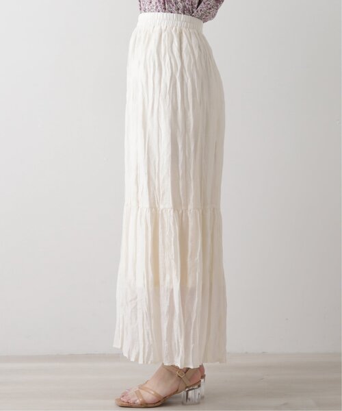 RAY CASSIN（レイカズン）の「シャイニークリンクルティアードスカート（スカート・レディース・ブラック/カーキ/キナリ・FREE）」の16枚目の写真