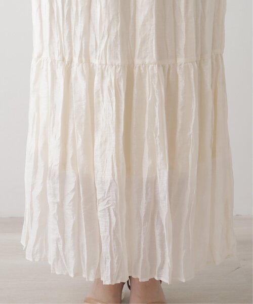 RAY CASSIN（レイカズン）の「シャイニークリンクルティアードスカート（スカート・レディース・ブラック/カーキ/キナリ・FREE）」の19枚目の写真