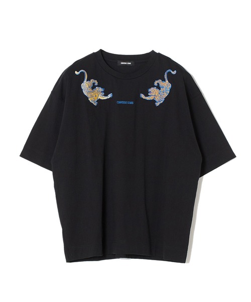 CONVERSE STARS（コンバーススターズ）の「トラ刺繍ユニセックスTシャツ（Tシャツ/カットソー・レディース・パープル/ホワイト/ブラック・FREE）」の3枚目の写真