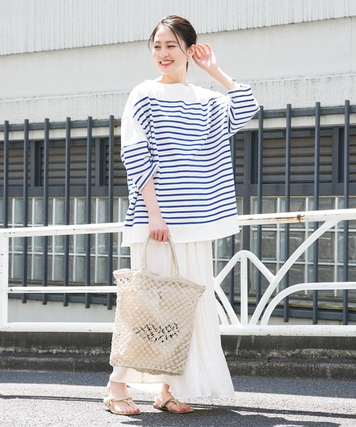 CIAOPANIC TYPY(チャオパニックティピー)の「パネルボーダー切り替えTEE(Tシャツ/カットソー・レディース・レッド/ブルー・ONE SIZE)」の10枚目の写真