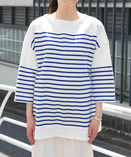 CIAOPANIC TYPY(チャオパニックティピー)の「パネルボーダー切り替えTEE(Tシャツ/カットソー・レディース・レッド/ブルー・ONE SIZE)」の17枚目の写真