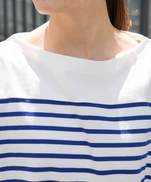 CIAOPANIC TYPY(チャオパニックティピー)の「パネルボーダー切り替えTEE(Tシャツ/カットソー・レディース・レッド/ブルー・ONE SIZE)」の15枚目の写真