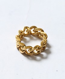 メタルシルバーボリュームチェーンリング
