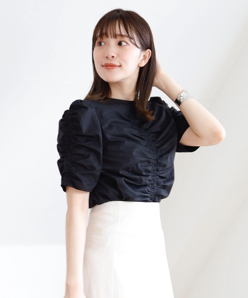 UNFIELD（アンフィールド）の「【UNFIELD ドロストトップス】（シャツ/ブラウス・レディース・ブラック/オフホワイト・FREE）」の9枚目の写真