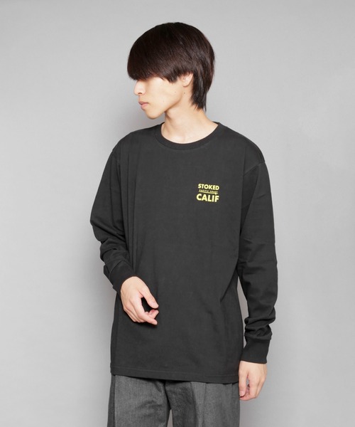 Bling Leads（ブリングリーズ）の「bling leads/天竺プリント長袖T（Tシャツ/カットソー・メンズ・ライトグレー/ブラック/ホワイト・MEDIUM/LARGE）」の3枚目の写真