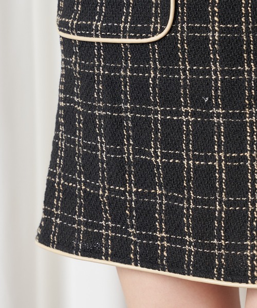 MIIA（ミーア）の「サマーツィードミニスカート（スカート・レディース・ブラック/オフホワイト・FREE）」の4枚目の写真