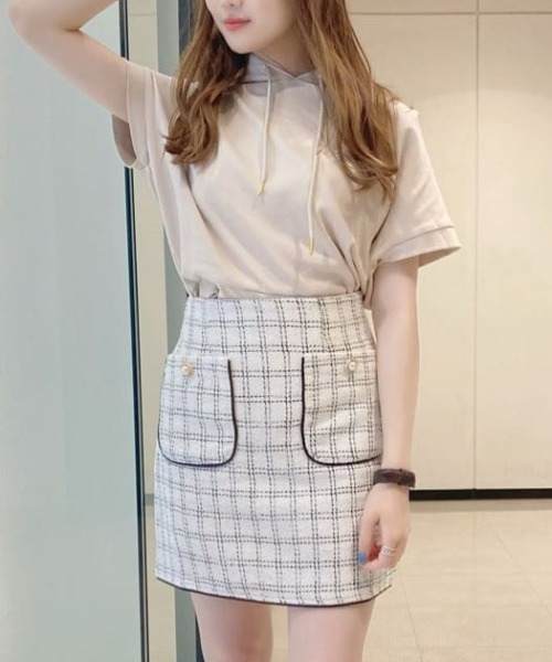 MIIA（ミーア）の「サマーツィードミニスカート（スカート・レディース・ブラック/オフホワイト・FREE）」の20枚目の写真