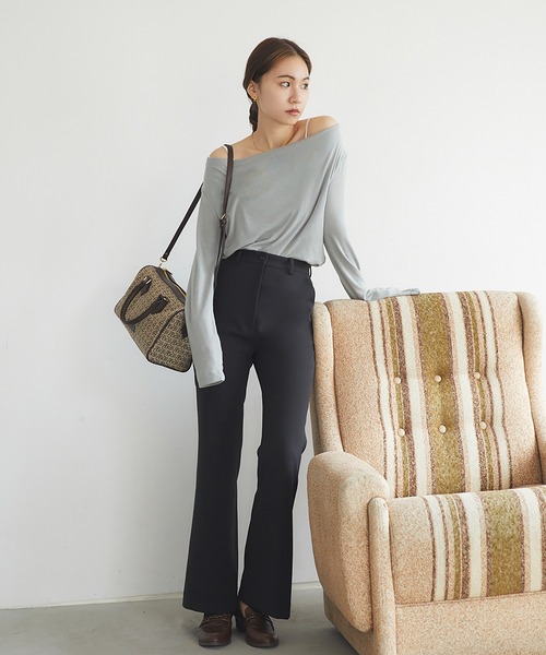 RANDEBOO(ランデブー)の「Basic boots cut pt(スラックス・レディース・ブラック/カーキ/ベージュ・1/0)」の13枚目の写真