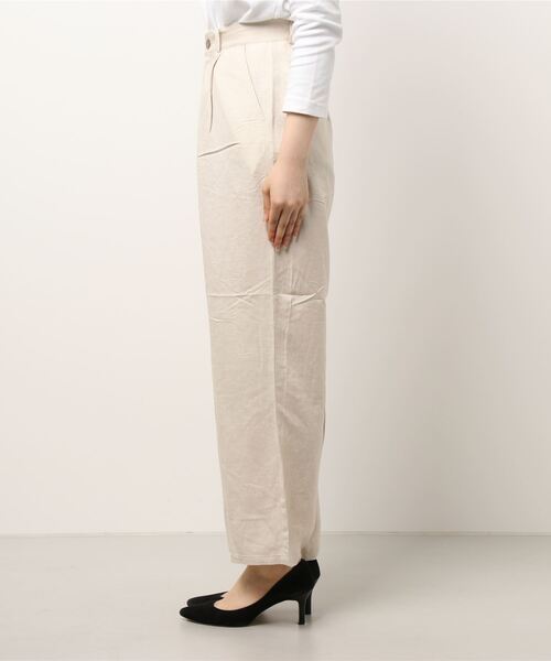 Te chichi（テチチ）の「レーヨンリネンワイドストレートパンツ（その他パンツ・レディース・カーキ/ベージュ/ブラック・MEDIUM/SMALL）」の4枚目の写真