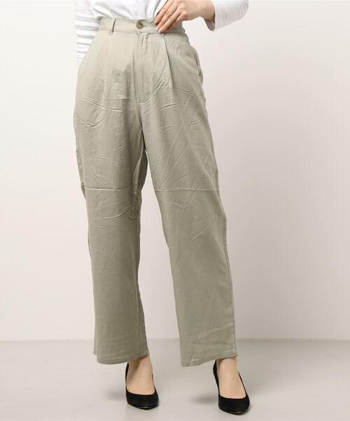 Te chichi（テチチ）の「レーヨンリネンワイドストレートパンツ（その他パンツ・レディース・カーキ/ベージュ/ブラック・MEDIUM/SMALL）」の9枚目の写真