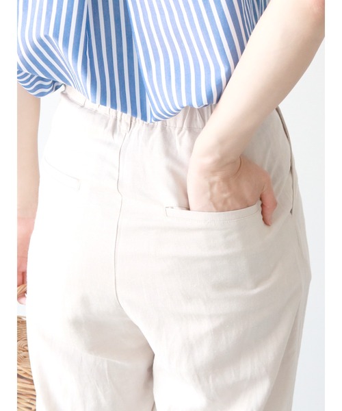 Te chichi（テチチ）の「レーヨンリネンワイドストレートパンツ（その他パンツ・レディース・カーキ/ベージュ/ブラック・MEDIUM/SMALL）」の11枚目の写真