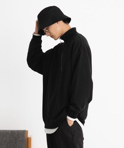 FEELING MADE（フィーリングメイド）の「FEELING MADE エアリースウェット ハーフジップ プルオーバー（Tシャツ/カットソー・レディース・ライトグレー/ブラック/ダークブラウン・MEDIUM/LARGE）」の8枚目の写真
