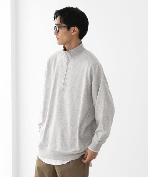 FEELING MADE（フィーリングメイド）の「FEELING MADE エアリースウェット ハーフジップ プルオーバー（Tシャツ/カットソー・レディース・ライトグレー/ブラック/ダークブラウン・MEDIUM/LARGE）」の10枚目の写真