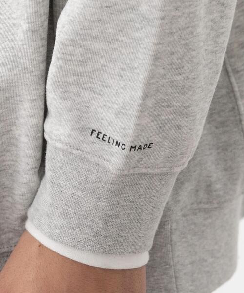 FEELING MADE（フィーリングメイド）の「FEELING MADE エアリースウェット ハーフジップ プルオーバー（Tシャツ/カットソー・レディース・ライトグレー/ブラック/ダークブラウン・MEDIUM/LARGE）」の19枚目の写真