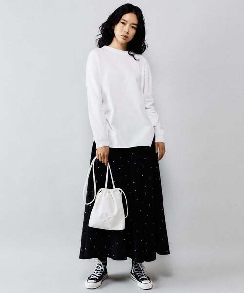 CONVERSE TOKYO（コンバーストウキョウ）の「ヴィーガンレザー巾着ショルダーバッグ（ショルダーバッグ・レディース・ブラック/イエロー/ホワイト・FREE）」の16枚目の写真