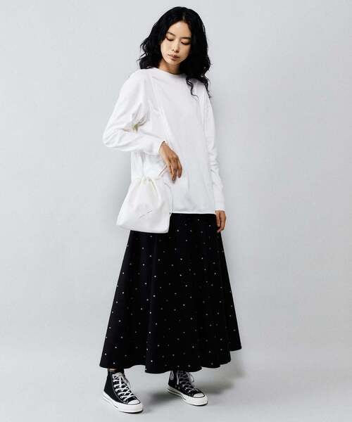 CONVERSE TOKYO（コンバーストウキョウ）の「ヴィーガンレザー巾着ショルダーバッグ（ショルダーバッグ・レディース・ブラック/イエロー/ホワイト・FREE）」の8枚目の写真