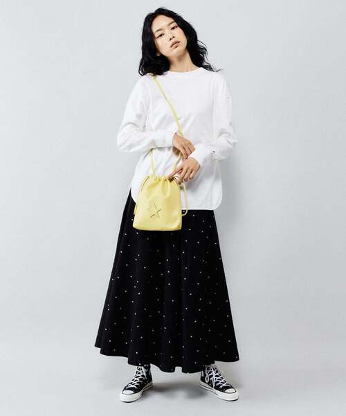 CONVERSE TOKYO（コンバーストウキョウ）の「ヴィーガンレザー巾着ショルダーバッグ（ショルダーバッグ・レディース・ブラック/イエロー/ホワイト・FREE）」の6枚目の写真