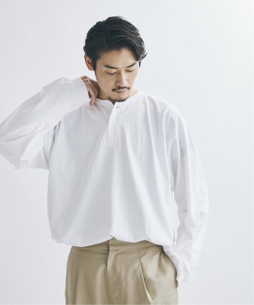 Healthknit(ヘルスニット)の「◆【Healthknit×JOURNAL STANDARD】別注Henryneck FAT ロングTシャツ(Tシャツ/カットソー・メンズ・ホワイト/グレー・LARGE/MEDIUM)」の12枚目の写真