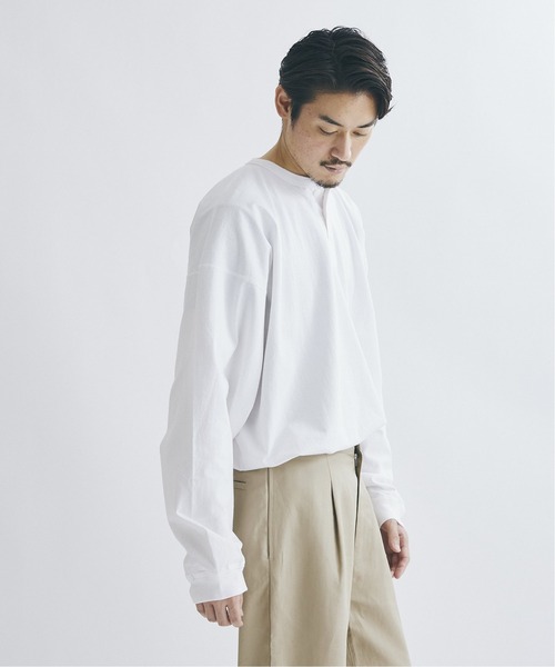 Healthknit(ヘルスニット)の「◆【Healthknit×JOURNAL STANDARD】別注Henryneck FAT ロングTシャツ(Tシャツ/カットソー・メンズ・ホワイト/グレー・LARGE/MEDIUM)」の8枚目の写真