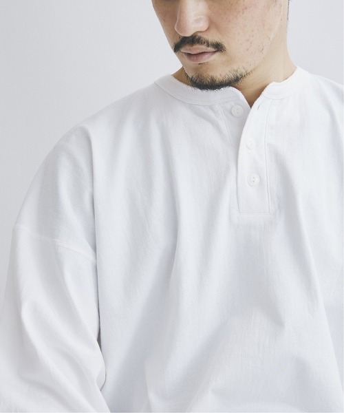 Healthknit(ヘルスニット)の「◆【Healthknit×JOURNAL STANDARD】別注Henryneck FAT ロングTシャツ(Tシャツ/カットソー・メンズ・ホワイト/グレー・LARGE/MEDIUM)」の22枚目の写真