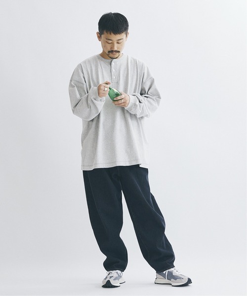 Healthknit(ヘルスニット)の「◆【Healthknit×JOURNAL STANDARD】別注Henryneck FAT ロングTシャツ(Tシャツ/カットソー・メンズ・ホワイト/グレー・LARGE/MEDIUM)」の4枚目の写真