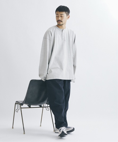 Healthknit(ヘルスニット)の「◆【Healthknit×JOURNAL STANDARD】別注Henryneck FAT ロングTシャツ(Tシャツ/カットソー・メンズ・ホワイト/グレー・LARGE/MEDIUM)」の9枚目の写真