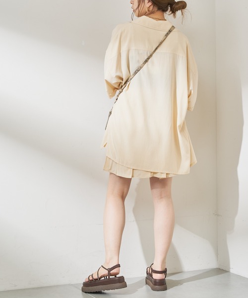 Chico(チコ)の「5分袖開襟シャツジャケット(シャツ/ブラウス・レディース・アイボリー/ブラック/ブラウン・FREE)」の6枚目の写真