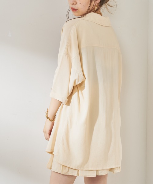 Chico(チコ)の「5分袖開襟シャツジャケット(シャツ/ブラウス・レディース・アイボリー/ブラック/ブラウン・FREE)」の9枚目の写真