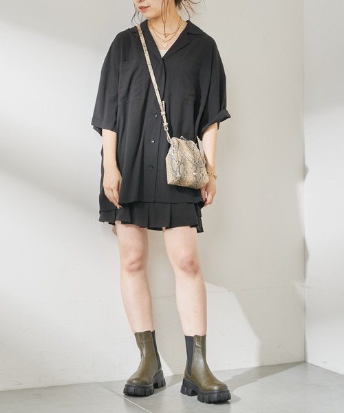 Chico(チコ)の「5分袖開襟シャツジャケット(シャツ/ブラウス・レディース・アイボリー/ブラック/ブラウン・FREE)」の15枚目の写真