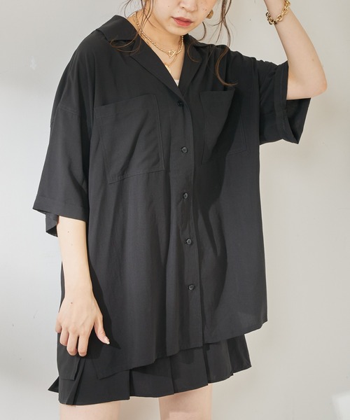 Chico(チコ)の「5分袖開襟シャツジャケット(シャツ/ブラウス・レディース・アイボリー/ブラック/ブラウン・FREE)」の18枚目の写真