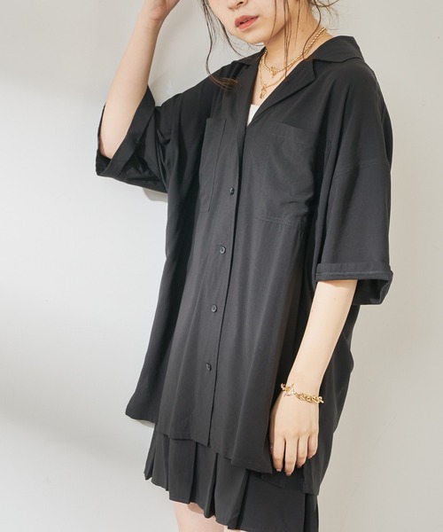 Chico(チコ)の「5分袖開襟シャツジャケット(シャツ/ブラウス・レディース・アイボリー/ブラック/ブラウン・FREE)」の19枚目の写真